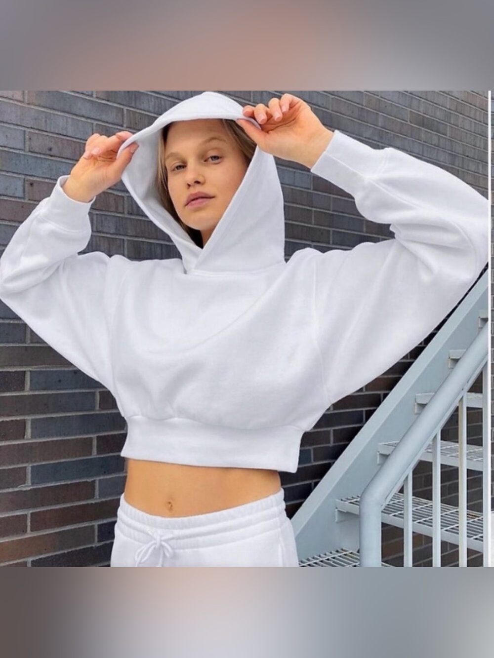 TNA Cozy CozyAF Fleece Cropped Hoodie - Women's Lightweight Pullover Sweatshirt